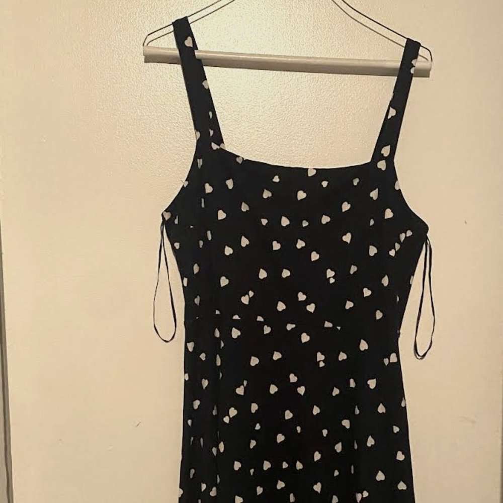 Socialite knee-length dress (dark blue, size L)